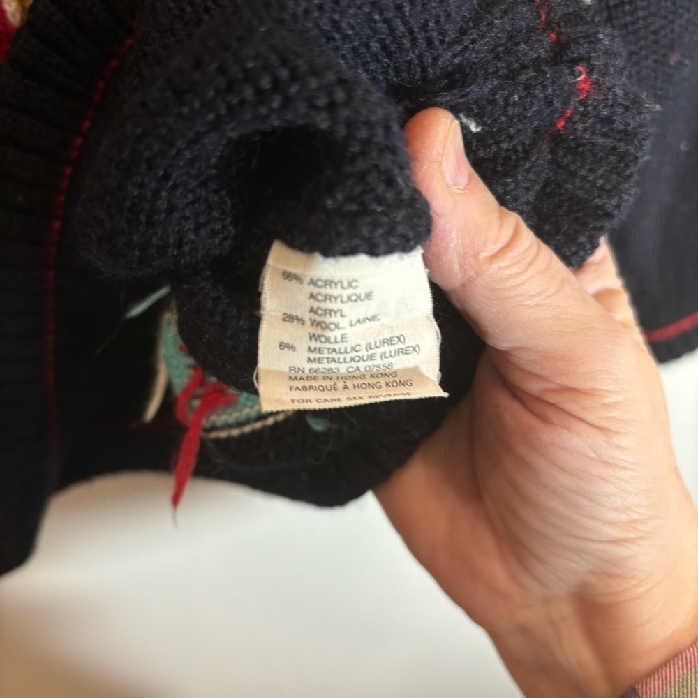 MEXX Sz L Bell Boy Travel Suitcase Wool Blend Short Rolled Neckline Sweater - Picture 5 of 8